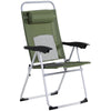 Metal Frame 3-Position Adjustable Outdoor Garden Chair w/ Headrest Green