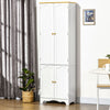 HOMCOM Freestanding 4-Door Kitchen Cupboard, Storage Cabinet Organizer with 4 Shelves,White