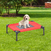 PawHut Elevated Pet Bed Portable Camping Raised Dog Bed w/ Metal Frame Black and Red (Small)