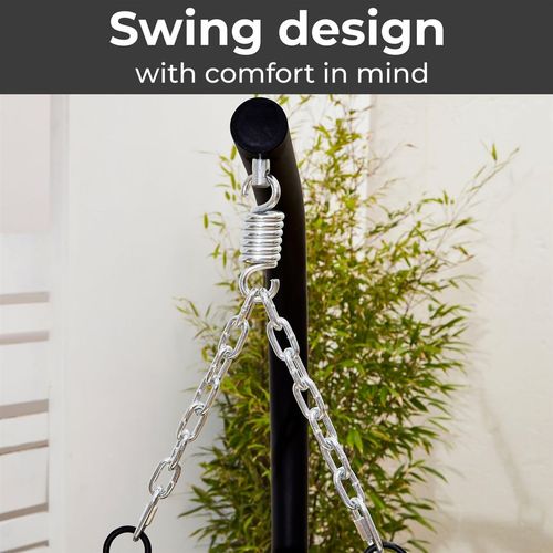 Neo Grey Garden Swing Hanging Egg Chair With Cushions