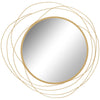 HOMCOM Metal Wall Art 65cm Round Mirror for Living Room Dining Room Gold Tone