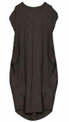 Ladies Short Sleeve Italian Legen Look pocket Baggy Dress