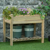 Raised Garden Bed with Legs and Storage Shelf, Elevated Wooden Planter Box,