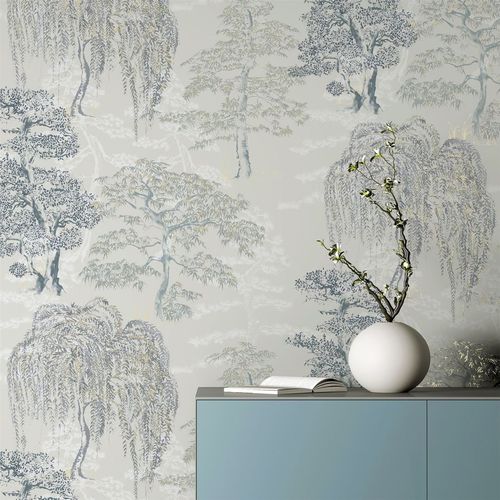 Oriental Garden Soft Blue sw12 wallpaper