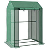 Outsunny 2-Room Greenhouse with 2 Roll-up Doors and Vent Holes, 100x80x150cm