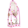 AIYAPLAY 360° Rotating Kids Full Length Mirror with Storage Shelf, Hot Pink