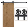 HOMCOM 6.6ft Sliding Wood Barn Door Hardware Kits Track Industrial Style A Set