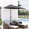 Half Parasol Semi Round UmbrellaCrank 2.3m, Grey NO BASE INCLUDED
