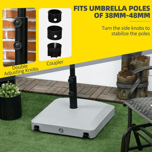 Outsunny Water or Sand Filled Outdoor Market Umbrella Base Stand with Wheels