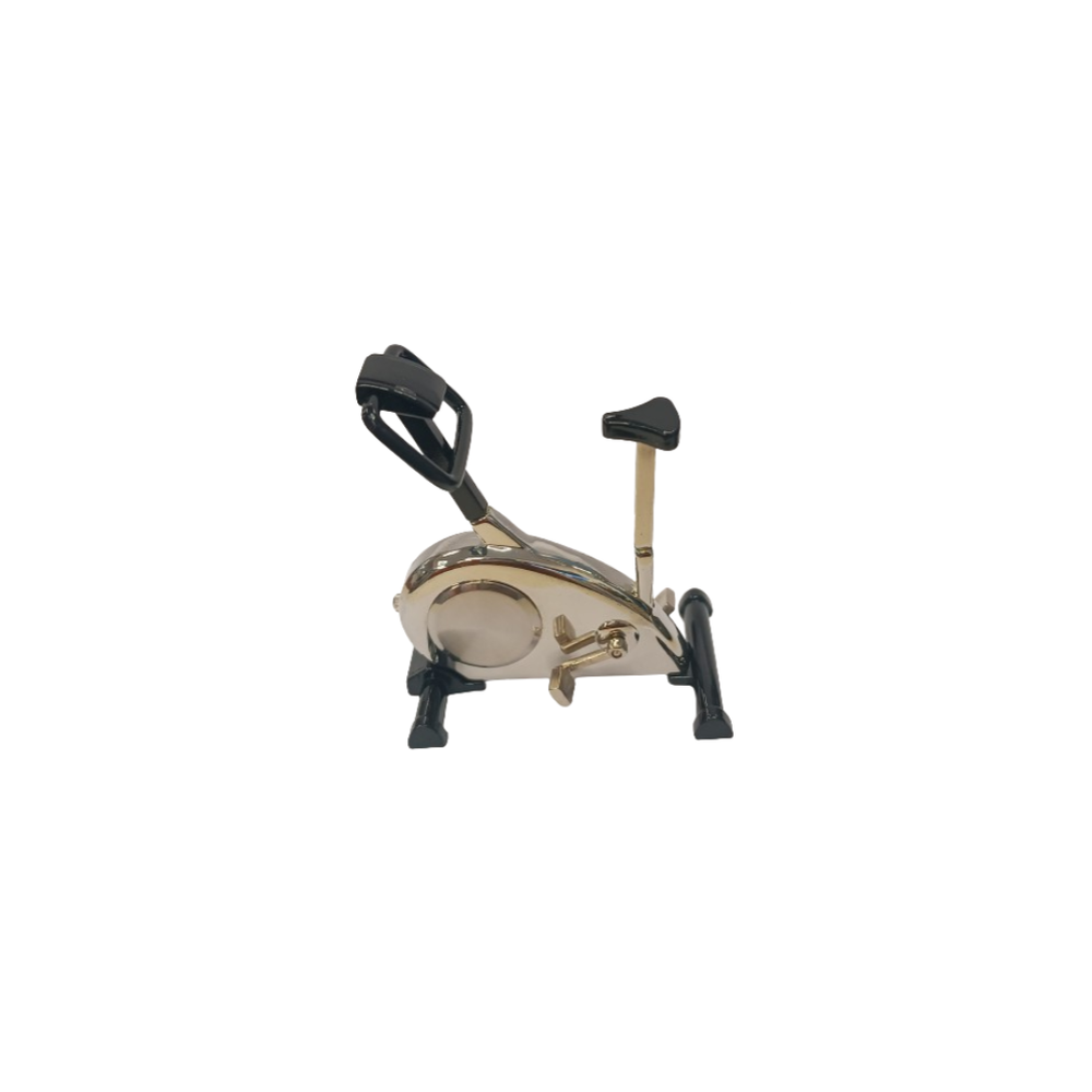 Miniature Clock Silver Plated Metal Gym Exercize Bike Equipment Solid Brass IMP1093 - CLEARANCE NEEDS RE-BATTERY