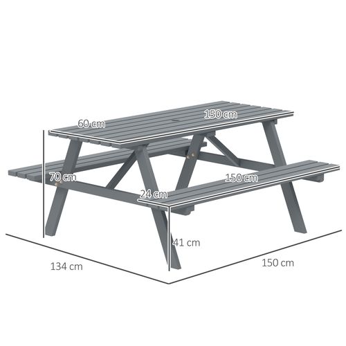 Outsunny Outdoor Wooden Picnic Table Bench Garden Patio Pub Chair 4 Seats