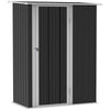 Grey Garden Storage Shed | Lockable Door | Sloped Roof | 142x84x189cm