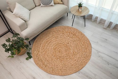 Heaton Circle Woven Jute 120x120cm Natural Rug