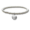 Paw Print Silver Beaded Bracelet - Perfect Gift for Dog and Cat Lovers!