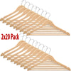 Premium Wooden Hangers - 2x 20 Pack! Keep Your Wardrobe Neat and Organized - Durable and Stylish - Ideal for Home, Office, or Shops