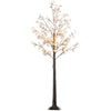 HOMCOM 6ft Artificial Tree with Warm White LED Lights, Baby Breath Flowers