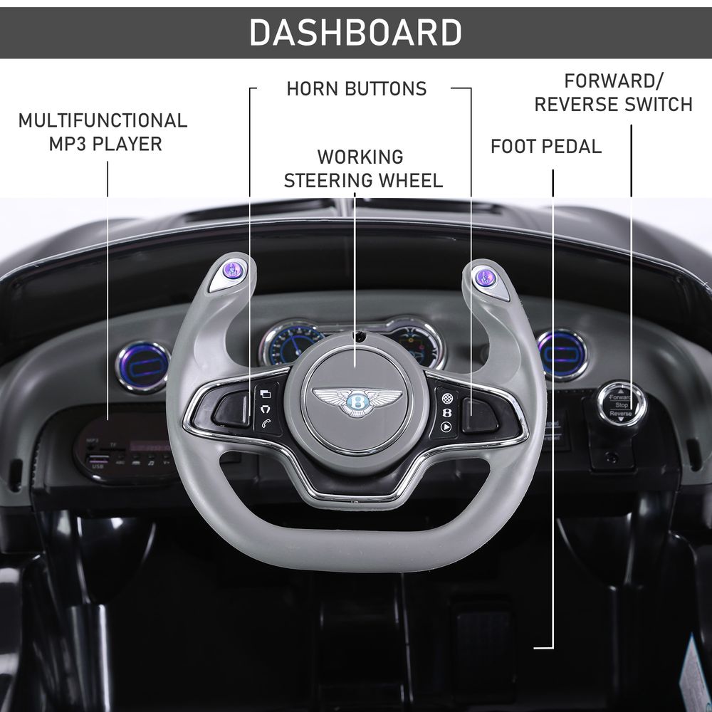Thrilling Electric Ride-on Car - LEDs, Music, Parental Remote, Black