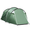Outsunny 3 Man Camping Tent with Porch and Rainfly, Green