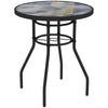 Gorgeous Multicolour Outsunny Garden Table: Glass Printed Design, Outdoor & High-Quality