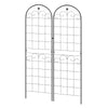 Outsunny Set of 2 Metal Trellis for Climbing Plants, Floral Design