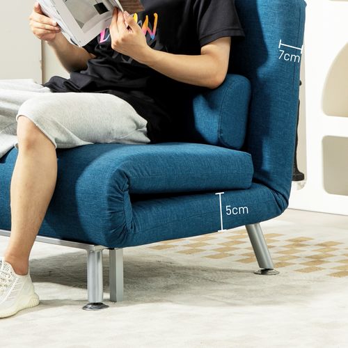 HOMCOM Single Folding 5 Position Convertible Sleeper Chair Sofa Bed