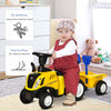 HOMCOM Ride On Tractor Toddler Walker Foot to Floor Slider w/Horn Storage Steering Wheel for 1-3 Years Old Yellow