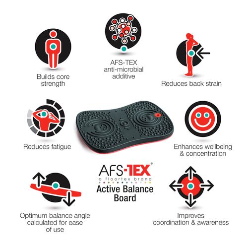 Pallet: AFS-TEX Active Anti-Microbial Exercise Wobble Balance Board - 35 x 50cm Black - Pack of 120