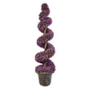 120cm Purple Large Leaf Spiral w/ Decorative Planter - Realistic Artificial Boxwood Tree - Premium Quality - Indoor/Outdoor Use