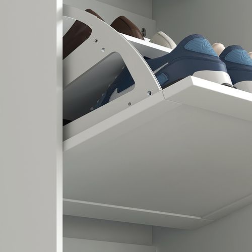 HOMCOM Narrow Shoe Cabinet with 3 Flip Drawers for 18 Pairs of Shoes White
