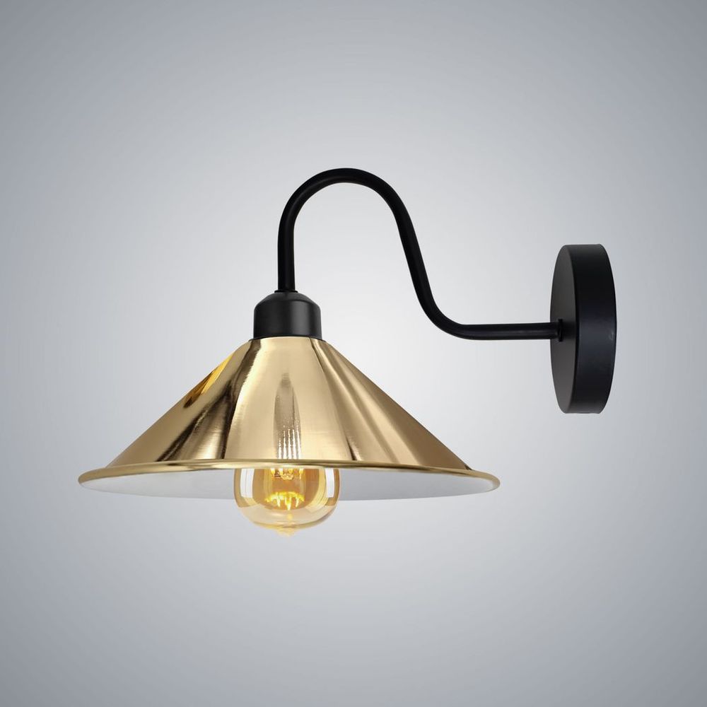 French Gold Wall Light Fixture, Black Wall Sconce - Elegant Vintage Design, E27 Base Socket, High-Quality Metal - 3-Year Warranty