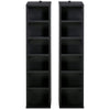 HOMCOM 204 CD Media Display Shelf Unit Set of 2 Blu-Ray Tower Rack w/Adjustable Shelves Bookcase Storage Organiser, Black
