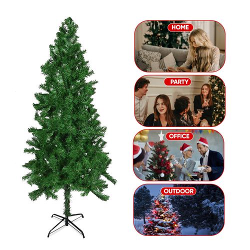 Christmas Tree Green Metal Stand - 6FT   AS-11177