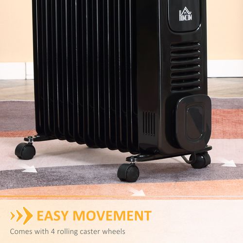 2720W Digital Oil Filled Radiator Portable Electric Heater with LED Display