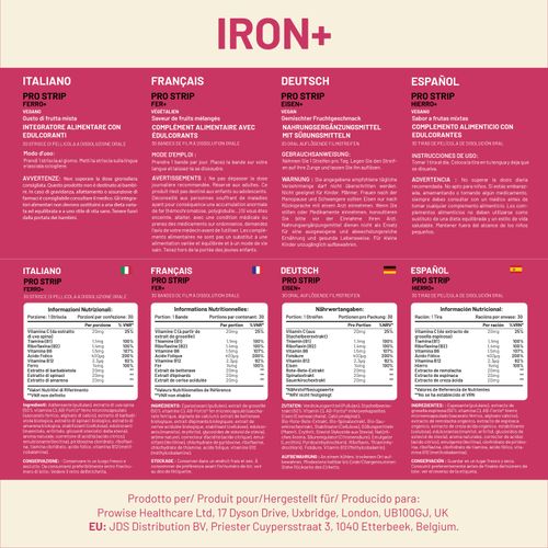 PROSTRIP IRON+ AB-Fortis® 14mg – 30 Oral Vegan Strips