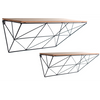 Set of 2 Black Geometric Shelves