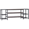 HOMCOM TV Unit Cabinet for TVs up to 60 Inches, Industrial TV Stand with Storage Shelves for Living Room, Brown and Black
