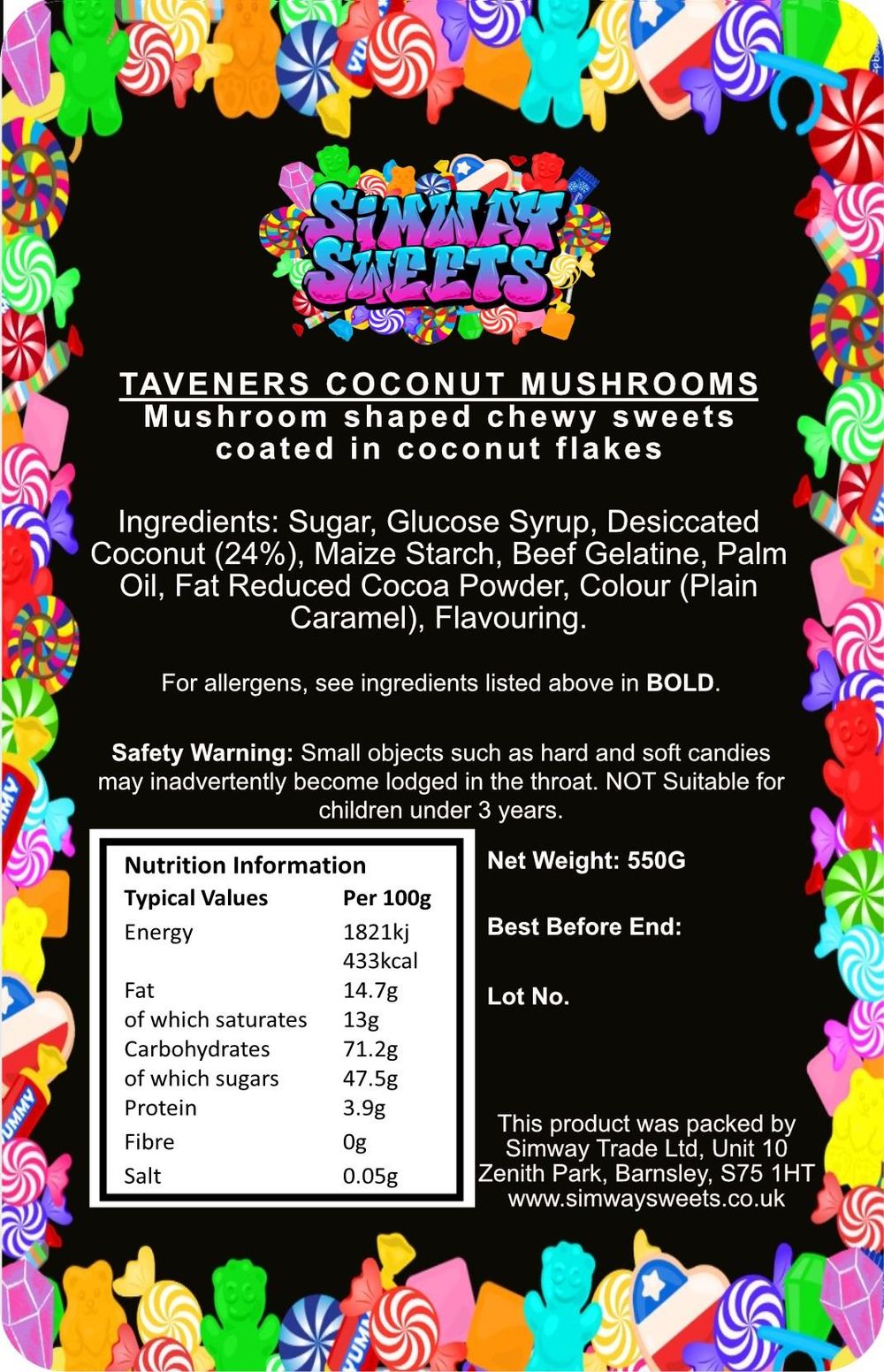 Coconut Mushrooms Retro Sweets Party Wedding Favours Candy Buffet Pick n Mix