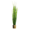 130cm Artificial Onion Grass Plant with Gold Metal Planter
