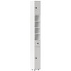 kleankin Slim Bathroom Cabinet, Toilet Roll Storage w/ Shelves, Light Grey