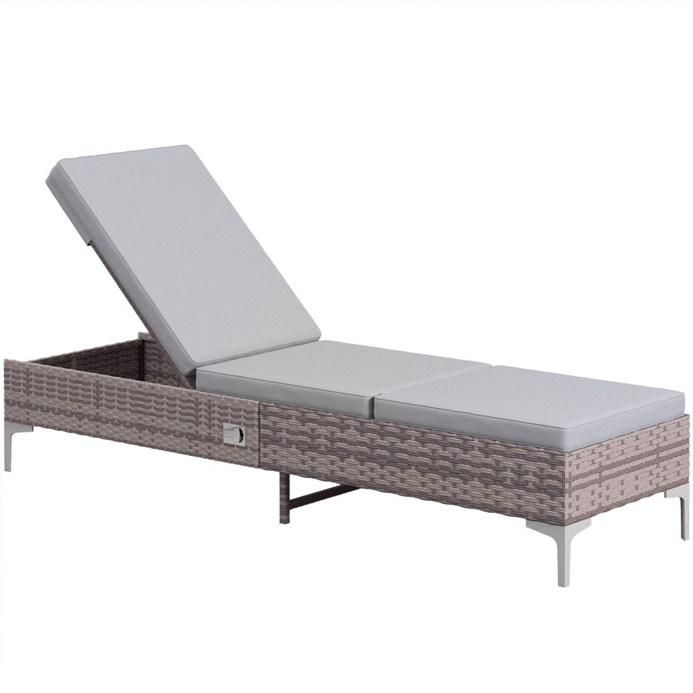 Outsunny Rattan Sun Lounger - Perfect for Outdoor Relaxing