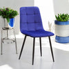 BLUE FABRIC CHAIR BLACK METAL LEGS