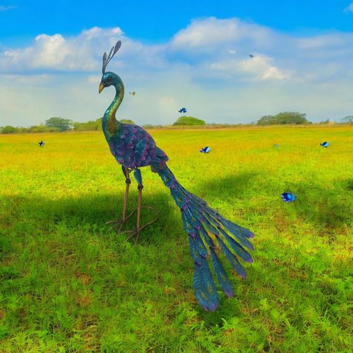 71CM METAL PEACOCK