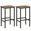 Premium Quality Rustic Brown Kitchen Bar Chairs (Set of 2)  - Durable, Stylish, and Comfortable