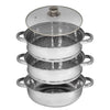 Premium 3 Tier Stainless Steel Steamer | Retains Nutrients | Healthy Cooking | 25cm Diameter
