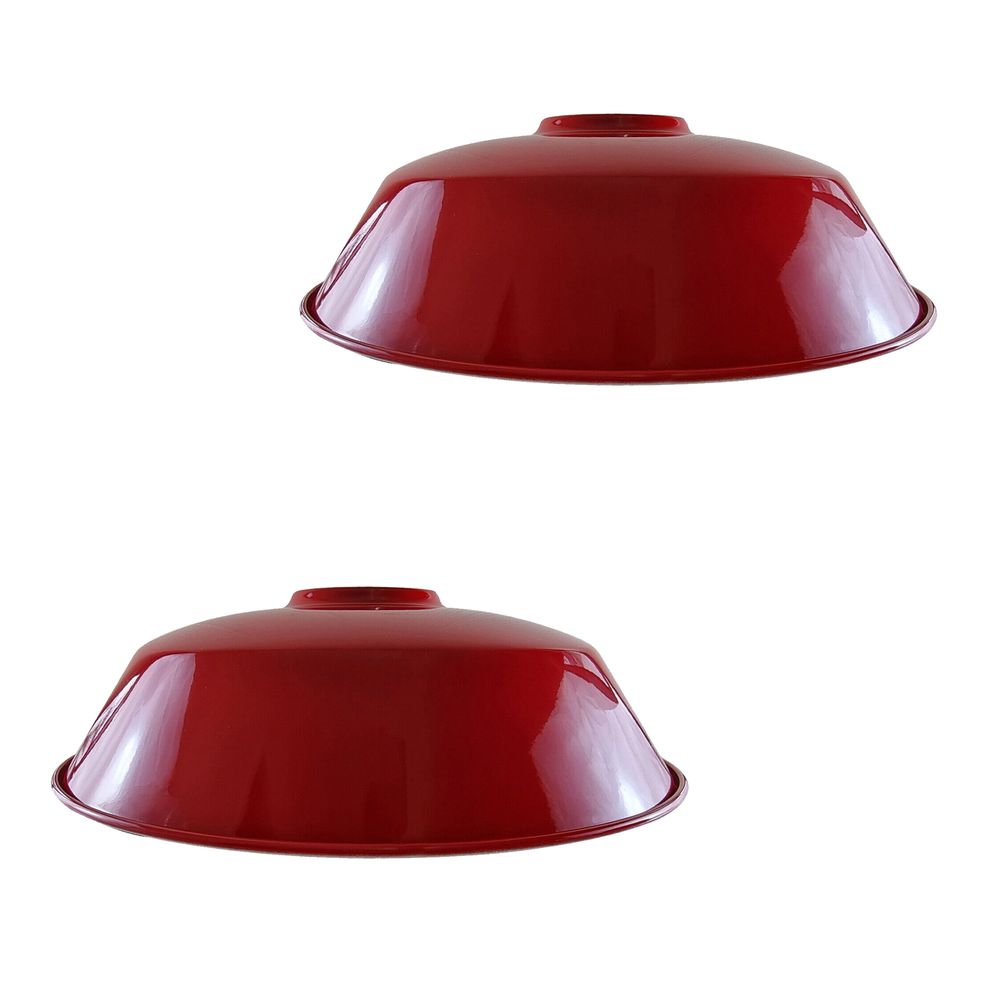 3 Pack Burgundy Retro Vintage Lampshade Easy Fit E27/B22 Base Pendant Metal 36cm Lamp Light Shades
