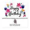 Happy Birthday Flower Bracelet & Message Card