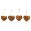 Set of 4 Wood Hanging Black Etched Life Recipe Heart Plaque