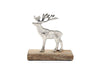 Stunning Silver Reindeer on Wood Base - High-Quality Christmas Decoration - Limited Stock!