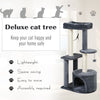 PawHut 100cm Cat Tree for Indoor Cats, Cat Tower Condo for Kittens with Cat House Sisal Scratching Posts, Hanging Ball Toys, Perches - Grey