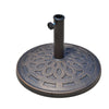 Outsunny 14kg Round Garden Parasol Base Holder Decorative Resin Market Umbrella Stand with Adjustable Coupler, Bronze